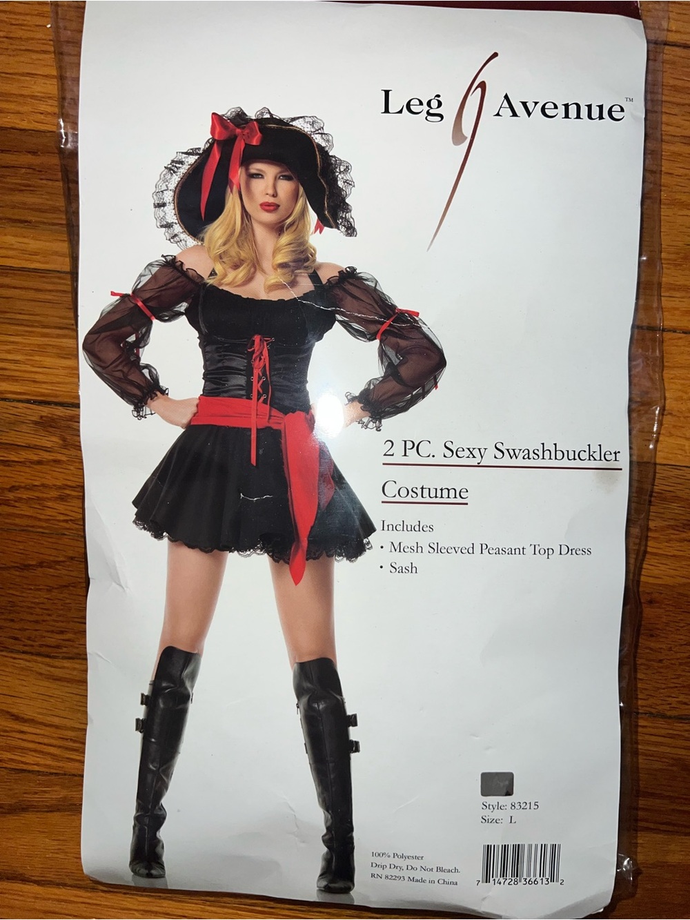 Leg Avenue Women’s L Black & Red Swashbuckler Costume